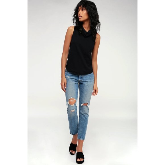 Lulus Summer Thing Black Sleeveless Cowl Neck Top - Picture 3 of 10